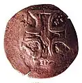 Billon coin depicting a Latin cross
