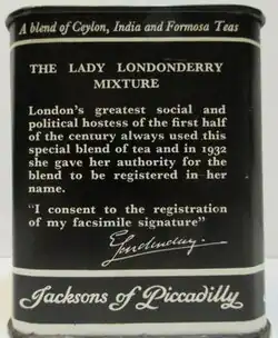 The Lady Londonderry's consent