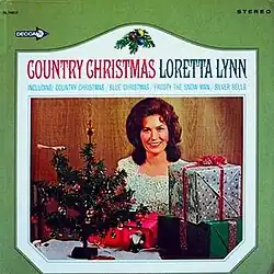 album cover photo of Loretta Lynn with Christmas theme