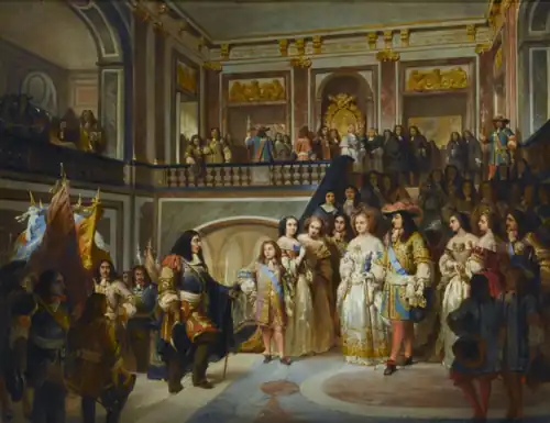 Louis XIV Receiving the Louis, Grand Condé after the Battle of Seneffe by Charles Doerr