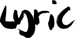 The word "lyric" all in lowercase, styled as handrawn brushstrokes