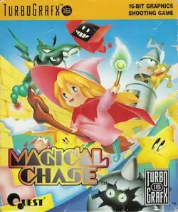 North American cover art featuring the apprentice witch Ripple, and the star maidens Topsy and Turvy, with enemies on a walled corridor background
