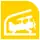 Pictogram of Hangares metro station. It features the silhouette of a biplane inside a hangar.