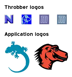 Various logos used during the development of Mozilla