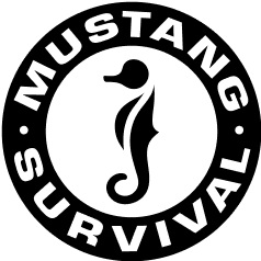 Official logo of Mustang Survival, a company producing marine safety apparel and equipment