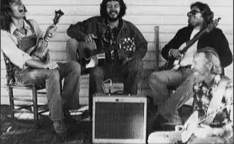 Classic (1974–1981) line-up of the band: Sam Bush, Curtis Burch, John Cowan, and Courtney Johnson