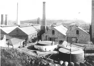 The nitric acid plant with the gas works immediately next to it.