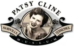 Black and white etching of Patsy Cline with roses