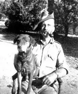 Kenneth Anderson and his pariah dog Nipper, adopted on one of his hunts
