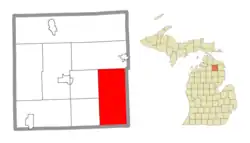 Location within Montmorency County