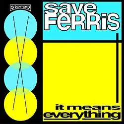 Two big squares, one in blue and the other in yellow, with several overlapping circles next to them