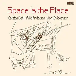 A crude ink drawing of a man playing a piano on off-white paper.