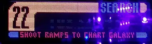 color DMD showing the Search the Galaxy mode using the LCARS system of display