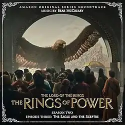 Album cover featuring a screenshot from the episode, depicting a crowd of people standing in front of a giant eagle.