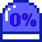 The logo used by the project for publicity purposes, depicting a modified version of the "P-Switch", seen in Super Mario games, with the text "0%".