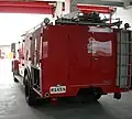 TEMAX fire-fighting truck on self-assembly International truck chassis (1965)