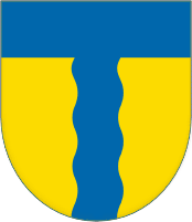 Unofficial Finnish coat of arms of Terijoki, designed by Heikki Toivola and taken into use in 1956.