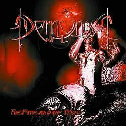 A distorted image of one of the band members having sex while drinking and giving the finger