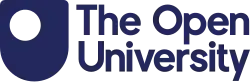 solid blue letter U with a large white spot just offset from the centre lines to upper left