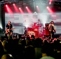 The Vines performing at Valley Fiesta in Brisbane, Australia 2016 Left to right: Craig Nicholls, Lachlan West, Tim John