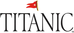 Black letters reading "TITANIC" with a red flag