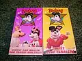 A picture showing two of the Toby Terrier and His Video Pals videos.