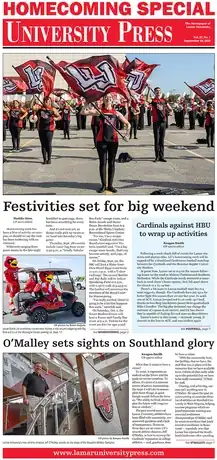 A color image of the front page of a newspaper