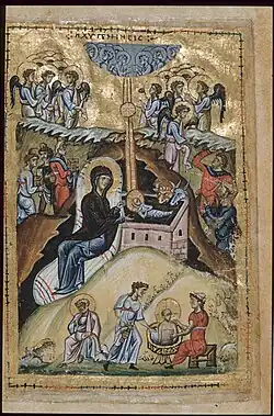 Full-page miniature of the Nativity