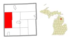 Location within Montmorency County
