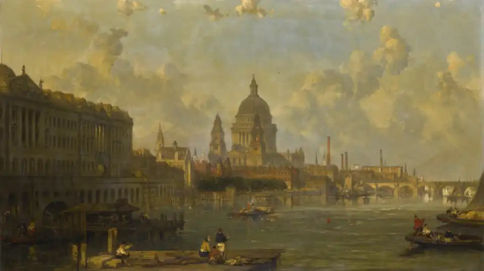 View from Waterloo Bridge by David Roberts