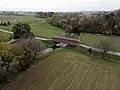 View from the air near river
