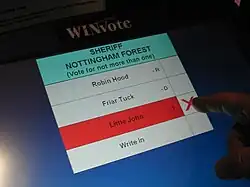 The Advanced Voting Solutions WINvote voting machine in Arlington County, Virginia