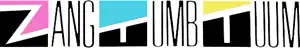 Stylised logo of ZTT Records. All in upper-case capital letters; the 'Z' is enclosed within a pink and black square, followed by 'ANG'; the 'T' is enclosed within a light-blue and black square, followed by 'UMB'; and the final 'T' is enclosed within a yellow and black square, followed by 'UUM'.