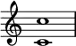 {
\override Score.TimeSignature
#'stencil = ##f
\relative c' {
\time 4/4
\set Score.tempoHideNote = ##t \tempo 1 = 20
<c c'>1
}
}