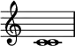 {
\override Score.TimeSignature#'stencil = ##f
\relative c' {
\clef treble
\time 4/4
\key c \major
<c c>1
} }