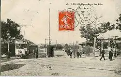 Carte postale ancienne de la porte des Lilas au temps des Fortifs' et des tramways