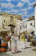 En el Mercado, tableau de Joaquín Turina y Areal (1847-1907) montrant le Guichet de l'Huile[3]