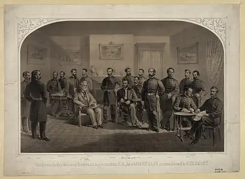 The room in the McLean House, at Appomattox C.H., in which Gen. Lee surrendered to Gen. Grant.