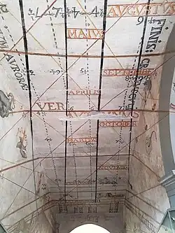 Horloge solaire du lycée Stendhal de Grenoble, plafond de la volée Ouest.