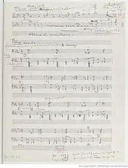 Première page du manuscrit autographe