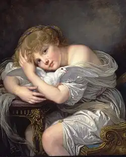 Jeune Fille à la colombe (vers 1780), Douai, musée de la Chartreuse.