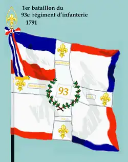 1er bataillon du 93e régiment d'infanterie de ligne ci-devant Enghien de 1791 à 1793