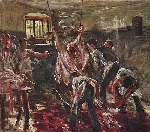Lovis Corinth À l'abattoir (1893) Staatsgalerie Studgard.