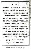 Plaque commémorative de fondation de Georges Hourseau Laisne [18],