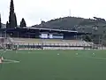 Vue de la tribune du stade communal de Faraggiana