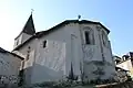 Vue du chevet, partie la plus ancienne de l'église datée du XIIe siècle.