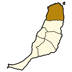 Localisation de La Oliva dans l'île de Fuerteventura.