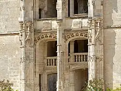 Escalier de l'aile Longueville du château de Châteaudun (1491-1518).