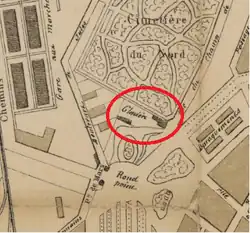 Glacière de Reims sur plan de Reims par H Chevalier & Paul Giret.