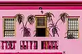 Façade d'une maison rose à Bo-Kaap